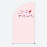 Aperturee - Aperturee One In Melon Sweet Pink Happy Birthday Half Moon Arch Backdrop